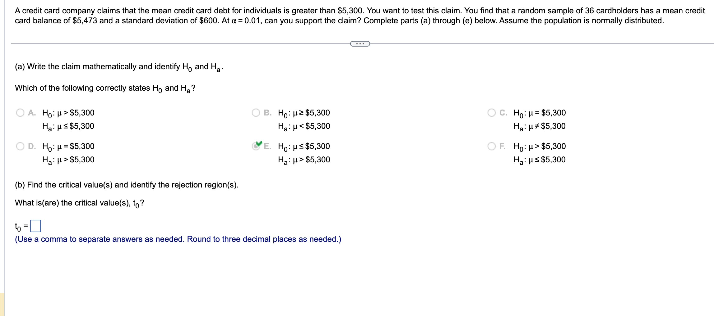 Solved A Credit Card Company Claims That The Mean Credit Chegg
