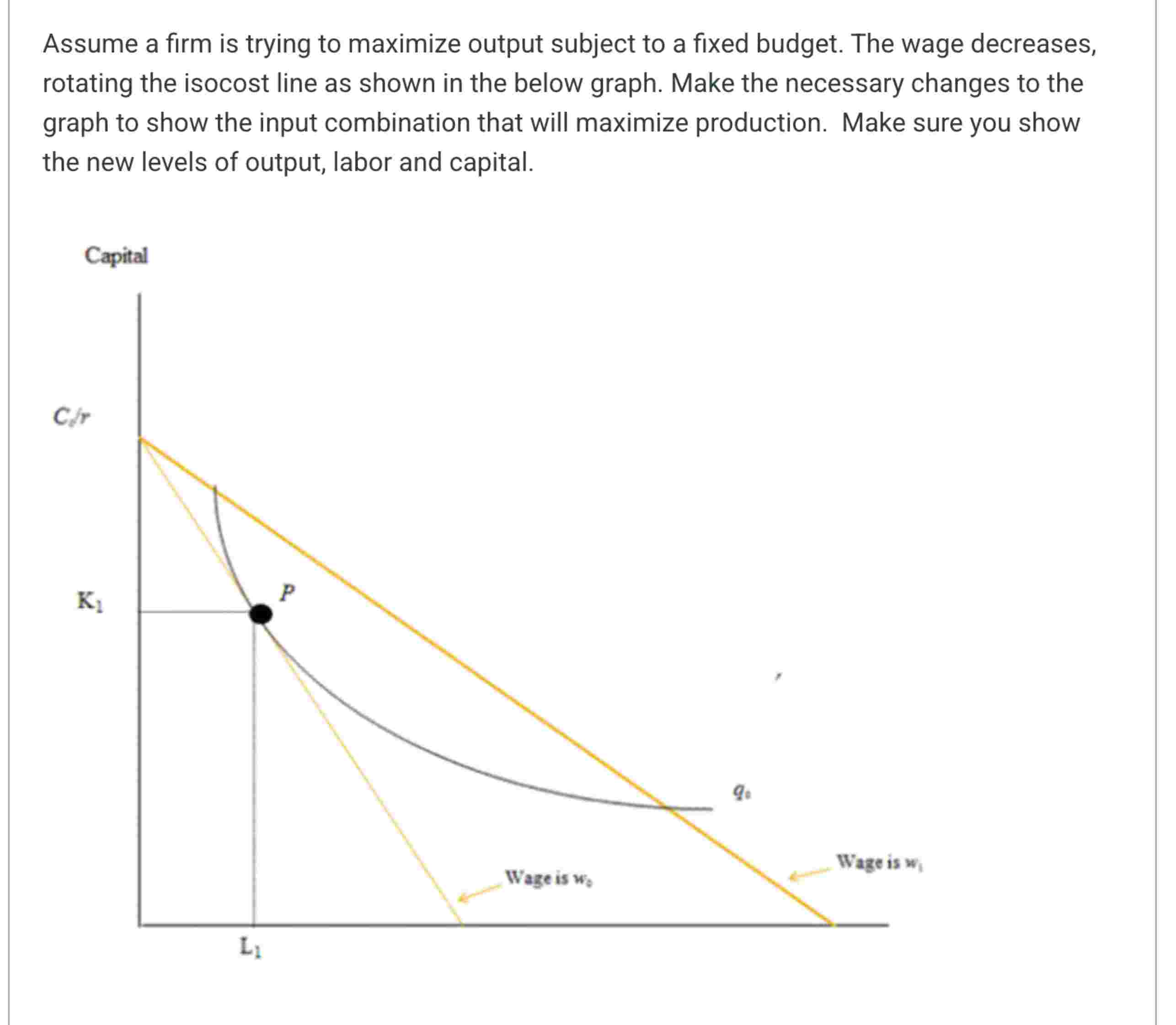 Assume a firm is trying to maximize output subject to | Chegg.com