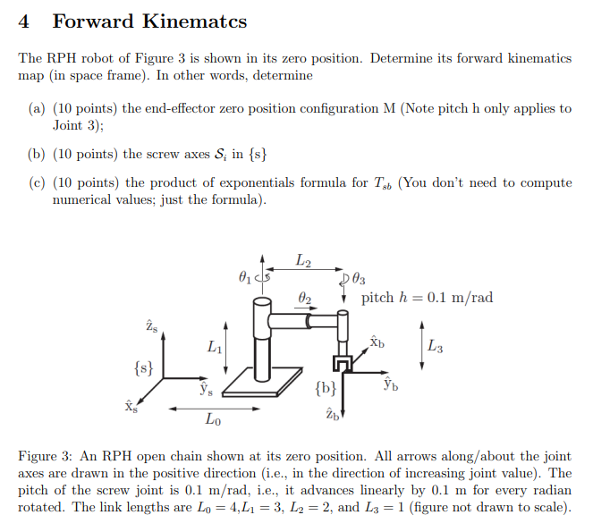 4 Forward Kinematcs The RPH robot of Figure 3 is | Chegg.com