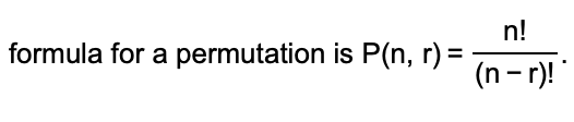 Solved formula for a permutation is | Chegg.com