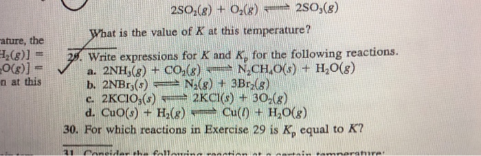 Solved hat is the value of K at this temperature? ature, the | Chegg.com