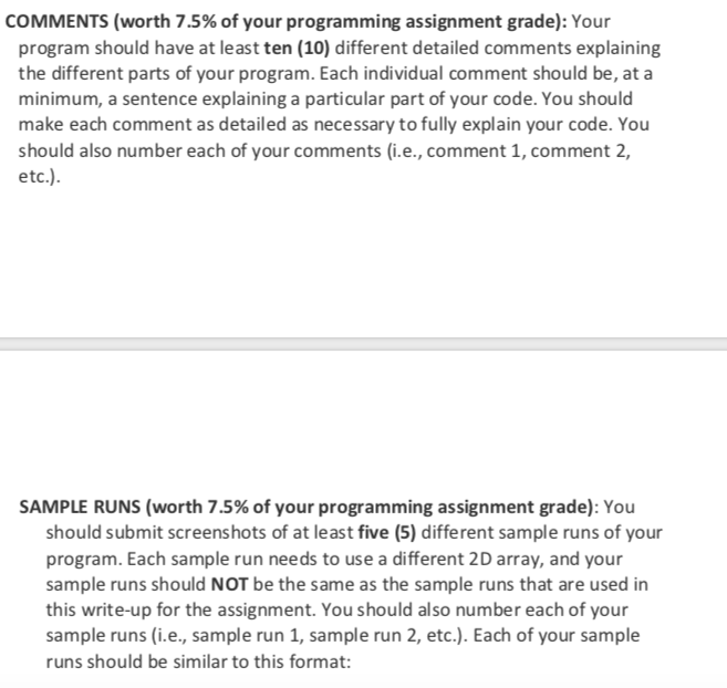 Solved COMMENTS (worth 7.5% of your programming assignment | Chegg.com