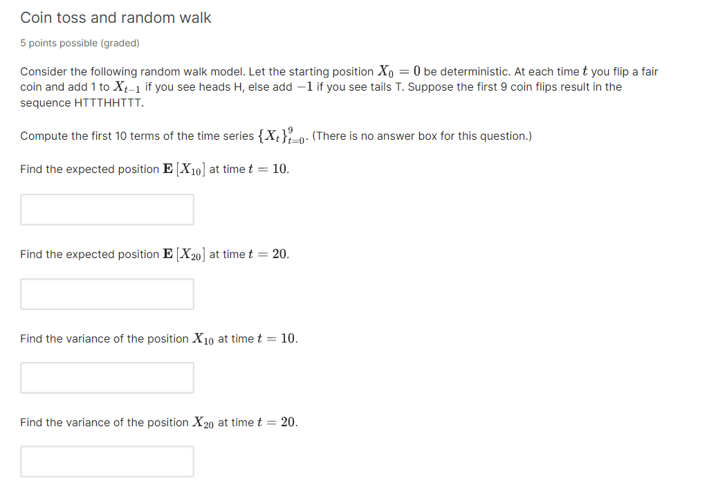 Solved Coin toss and random walk 5 points possible graded