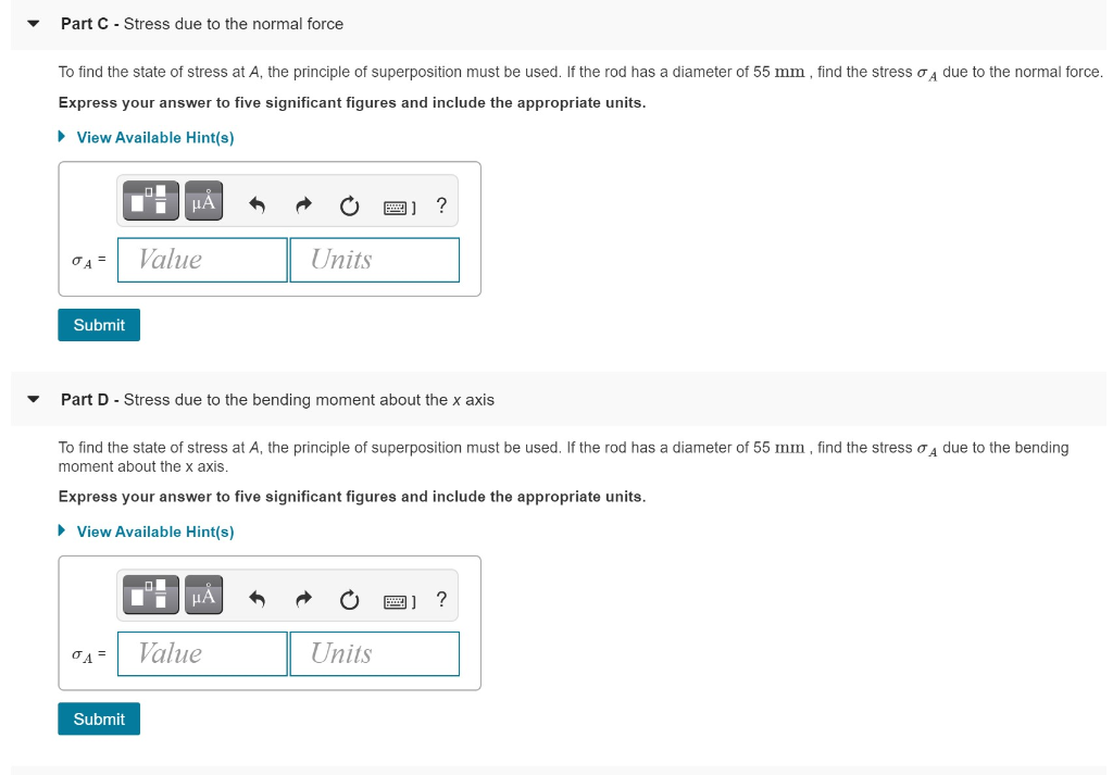Solved Learning Goal: To determine the state of stress in a | Chegg.com