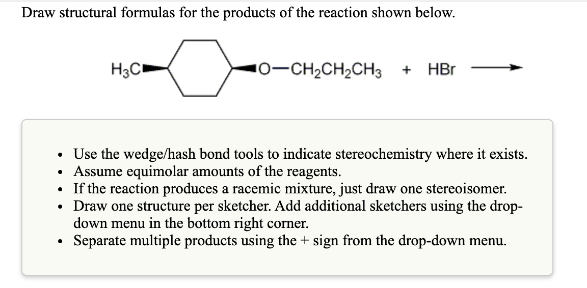 Solved Draw structural formulas for the products of the | Chegg.com
