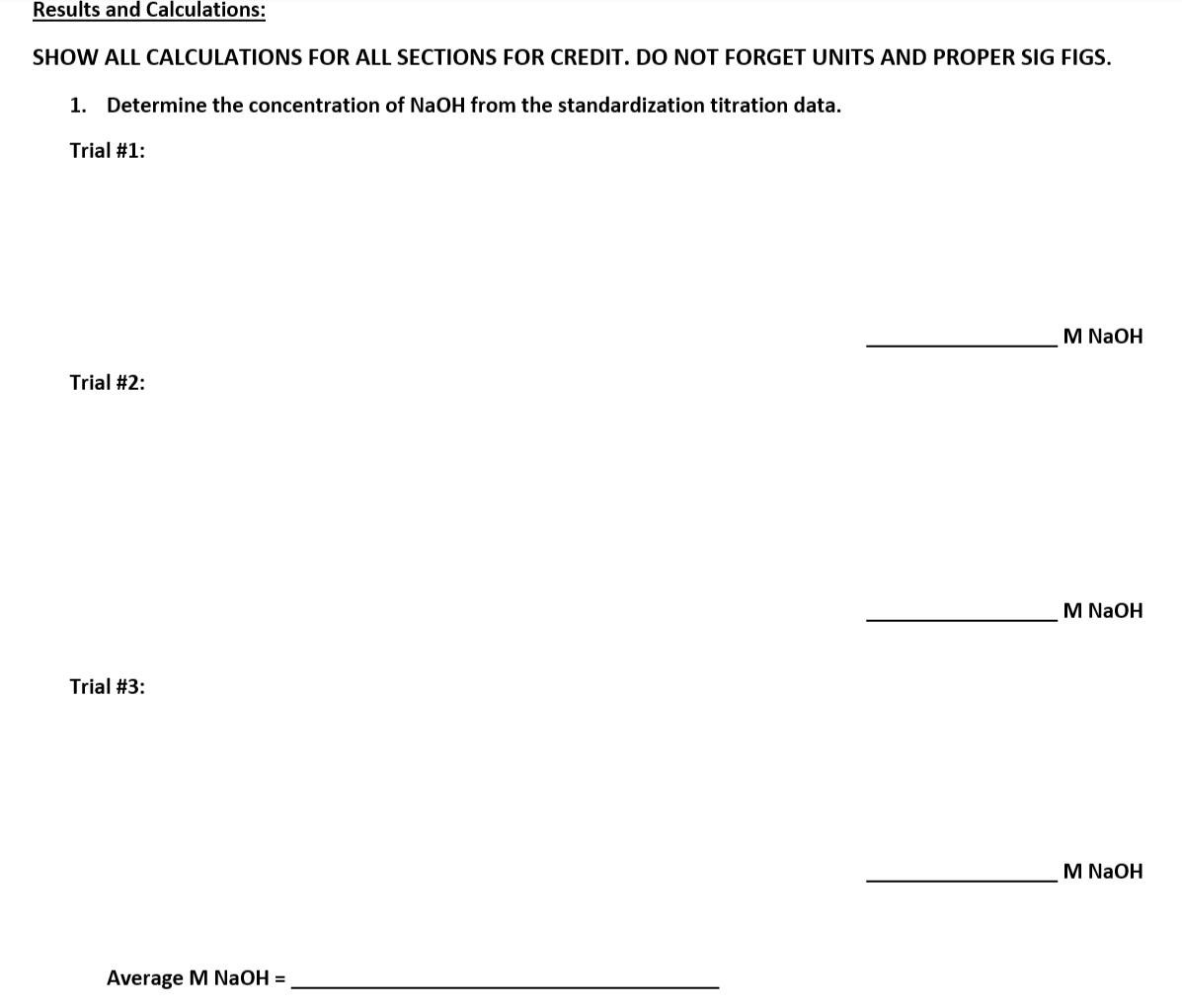 Solved g KHP Standardization Analysis (titration of KHP(6) | Chegg.com