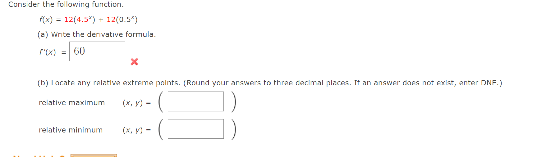 Solved Consider the following function. f(x) = 12(4.5%) + | Chegg.com