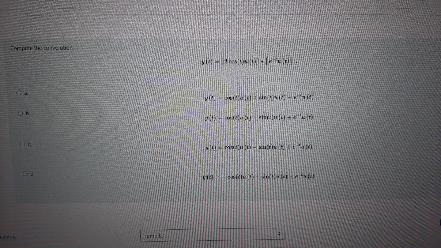 Solved Compute The Convolution Y 6 2 Cos T U T Eit Chegg Com