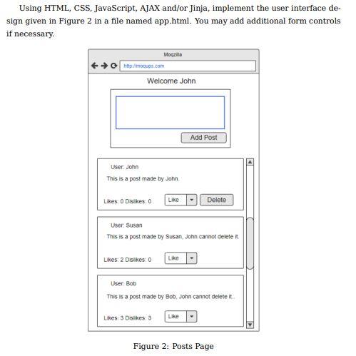 Solved Using HTML, CSS, JavaScript, AJAX and/or Jinja, | Chegg.com