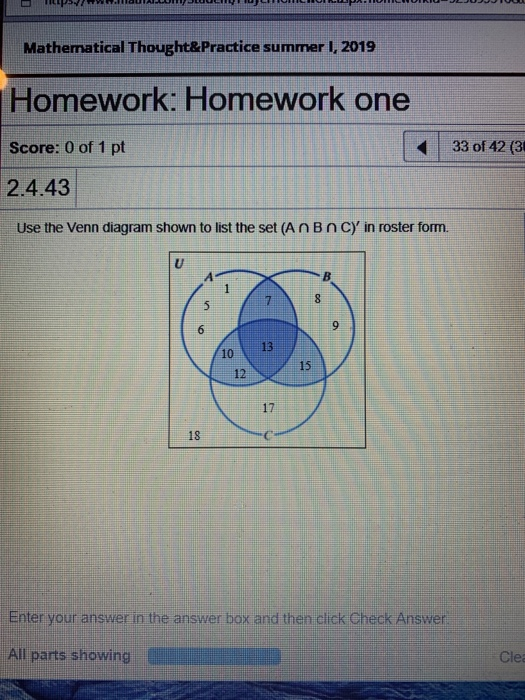 Solved Given the following sets, find the set (A U B) n (A U | Chegg.com