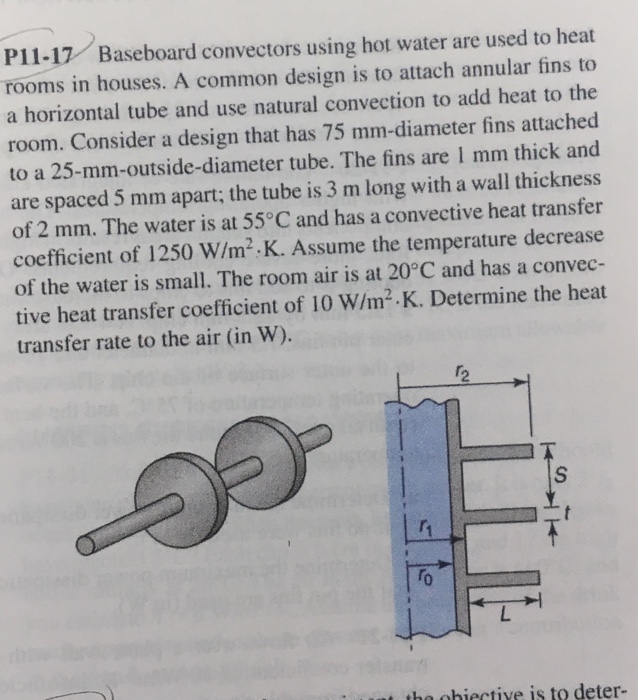 Solved P11-17 Baseboard convectors using hot water are used | Chegg.com