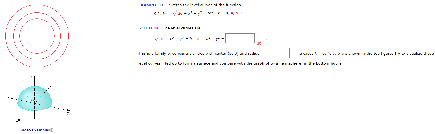 Sketch The Level Curves Of The Function Example 11 36 Chegg Com