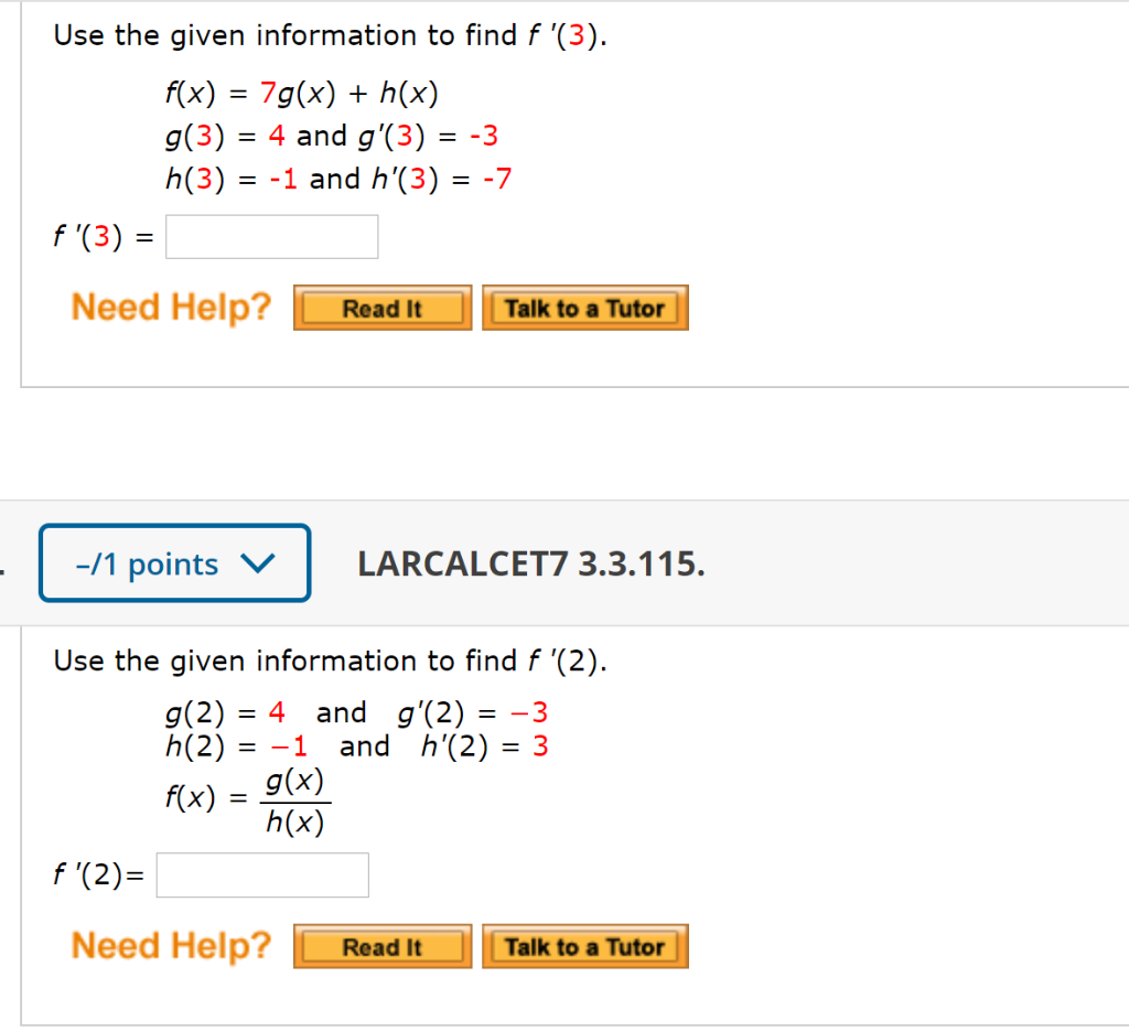 Solved Use The Given Information To Find F 3 F X 7 Chegg Com