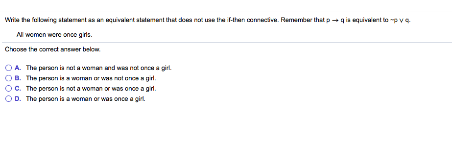Solved Write the following statement as an equivalent | Chegg.com