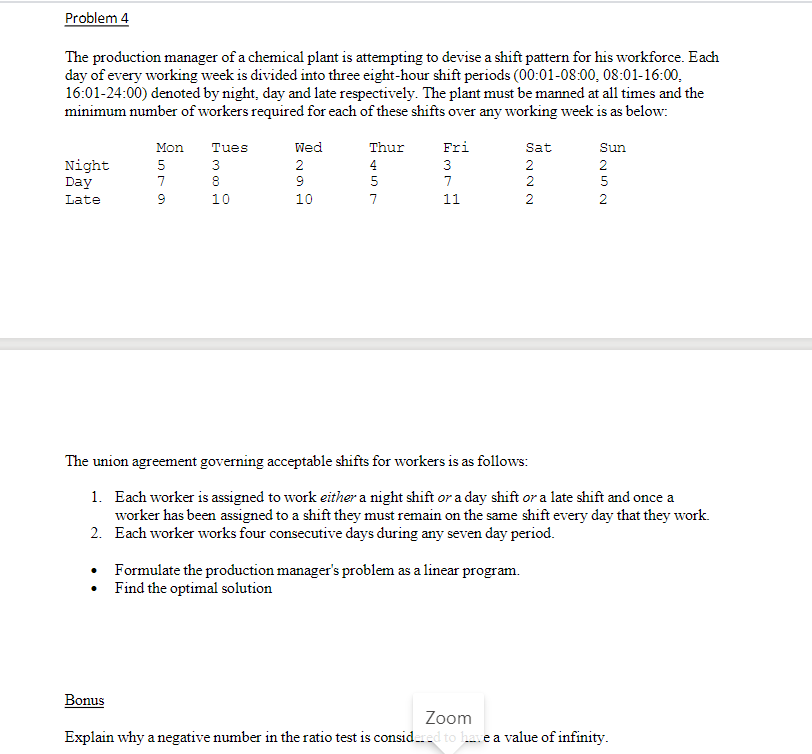 Problem 4 The production manager of a chemical plant | Chegg.com