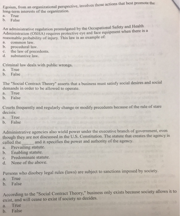 (Solved) Egoism Organizational Perspective Involves Actions Best