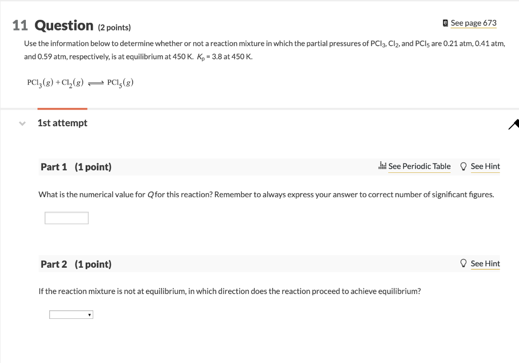 Solved 11 Question (2 points) e See page 673 Use the | Chegg.com