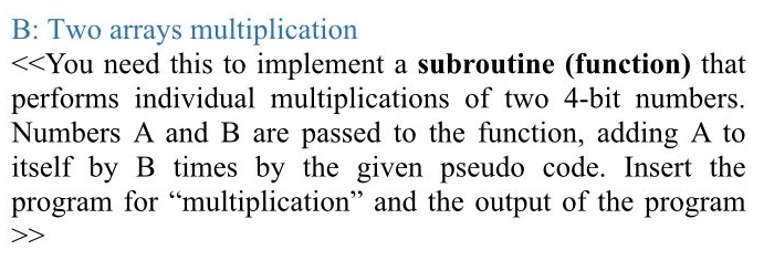 Solved B: Two arrays multiplication
