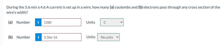 Solved During the 5.6 min a 4.6 A current is set up in a | Chegg.com