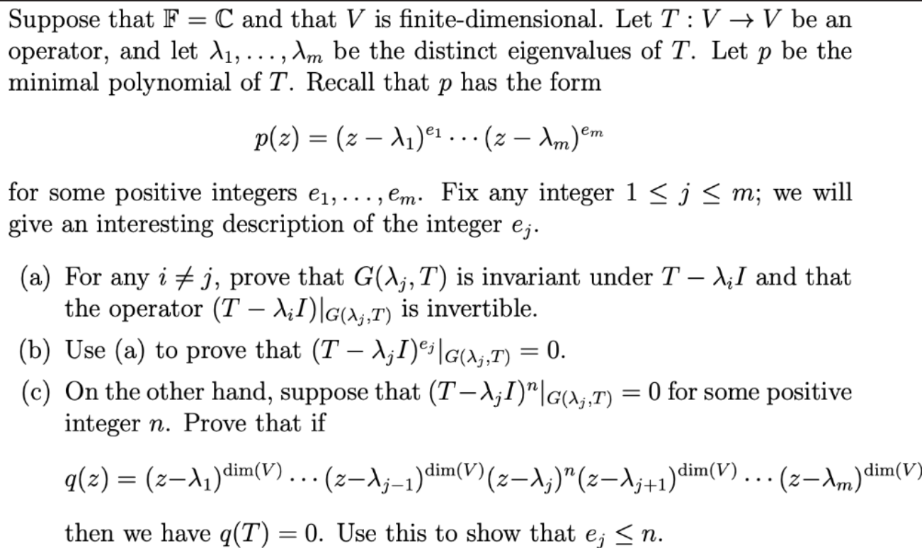 Solved Suppose That F C And That V Is Finite Dimensional Chegg Com