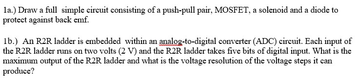Solved Help with electronics circuit problem and analog to | Chegg.com