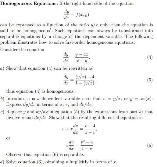 Solved Homogeneous Equations If The Right Hand Side Of T Chegg Com