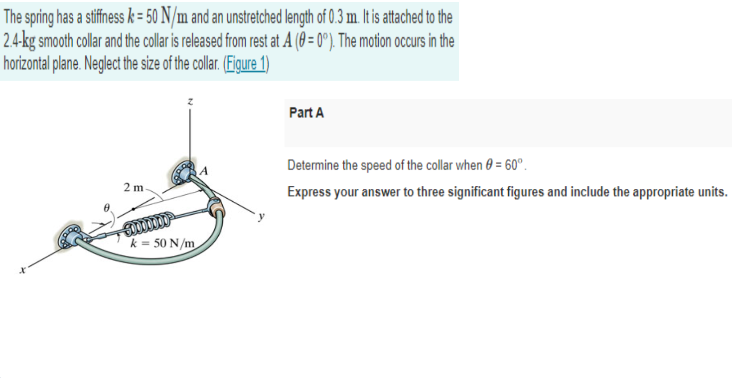 Solved The spring has a stiffness k = 50 N/m and an | Chegg.com