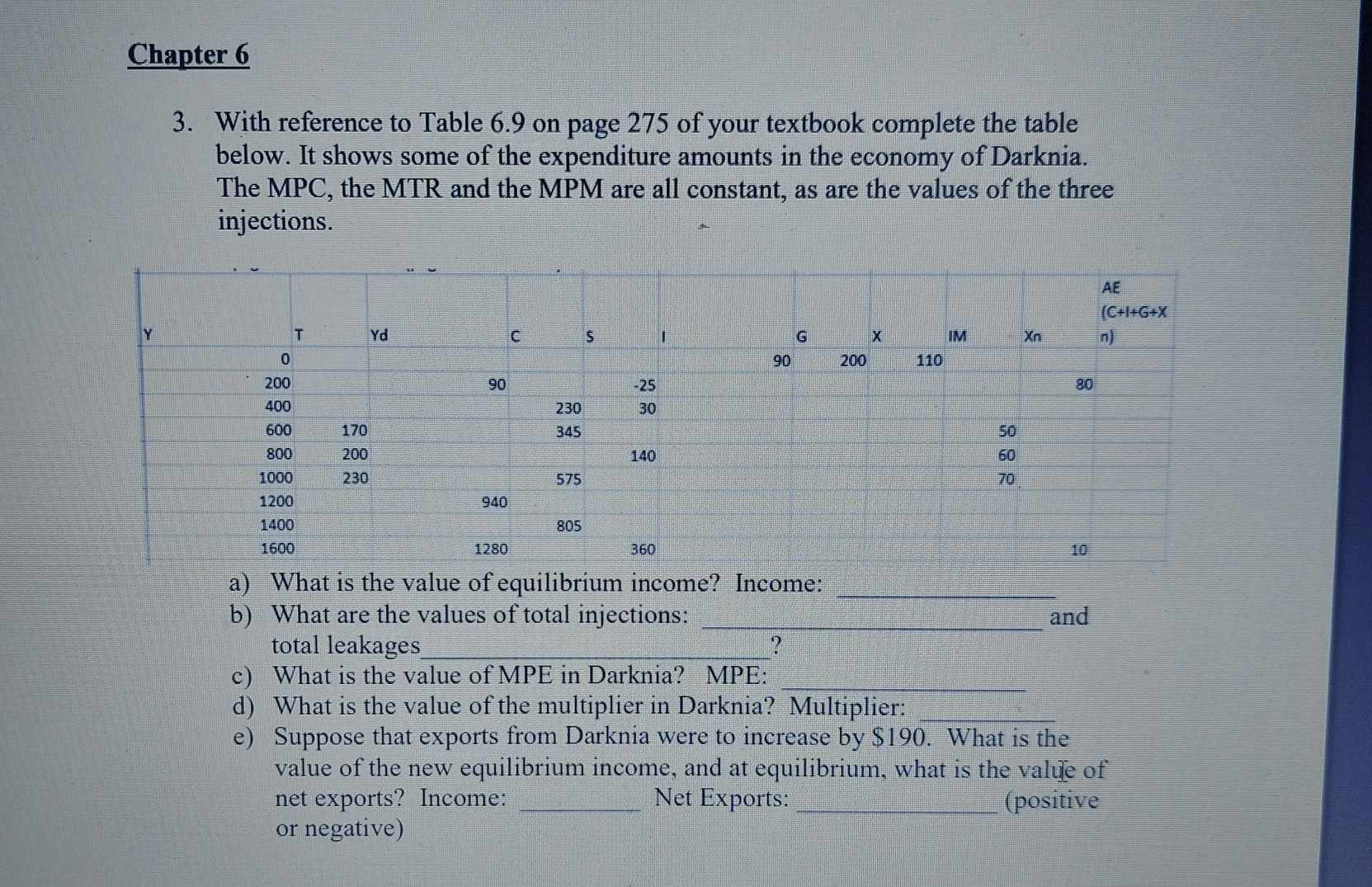 Solved Chapter 6With reference to Table 6.9 ﻿on page 275 ﻿of | Chegg.com