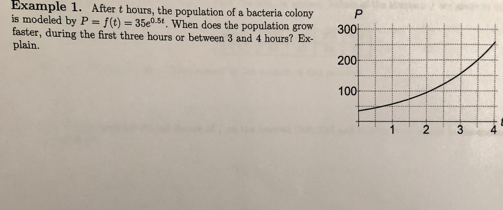 Solved Example 1. After t hours, the population of a | Chegg.com