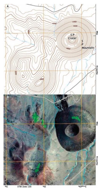Solved ORTHOIMAGE 1. The he dark volcanic cone in the image | Chegg.com