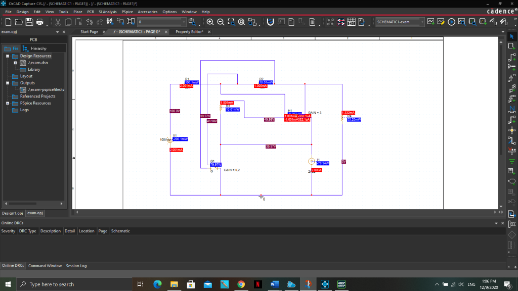 OrCAD Capture CIS-1-(SCHEMATICI : PAGE 1) - 1 - | Chegg.com