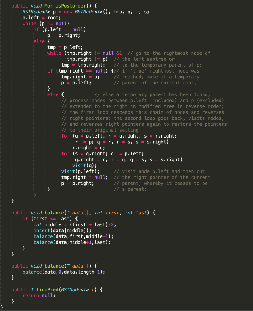 Solved 1) NOTE: Use the only given BST, AVLTree, BSTNode. | Chegg.com