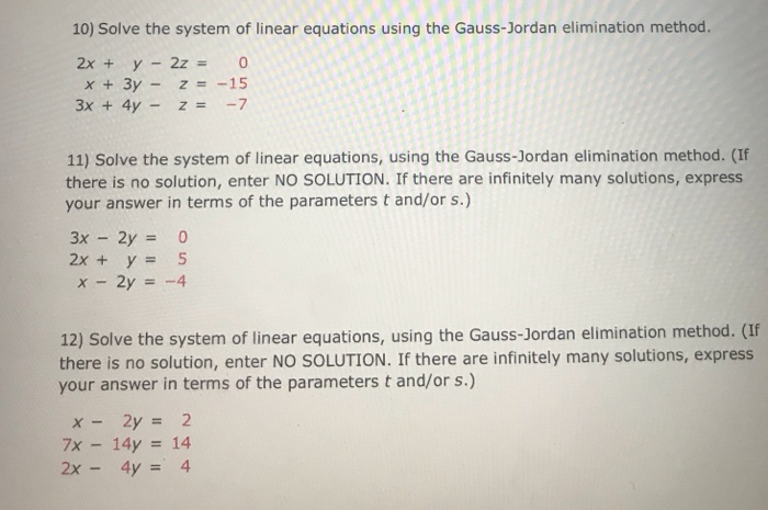 Solved 3) Determine whether the system of linear equations | Chegg.com
