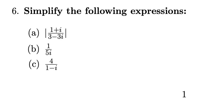 Solved 6 Simplify The Following Expressions A 7891