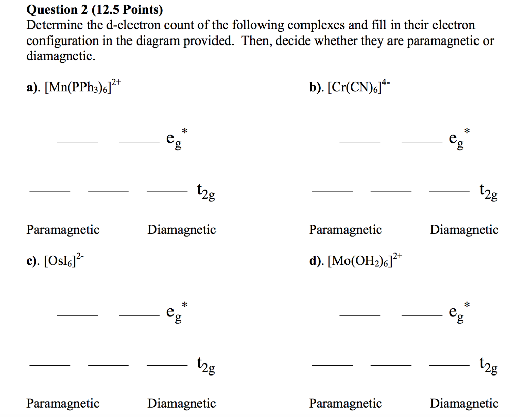 diamagnetic electron configuration