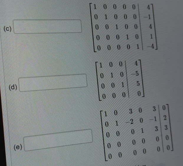 Solved Reduced row echelon form given. find number of | Chegg.com
