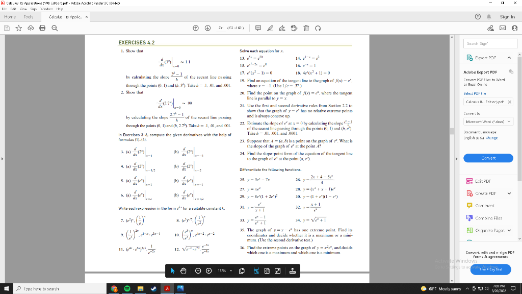 Solved @ Calculus : Appiczbon ICT Ed bonipt - Adobe Acrobat