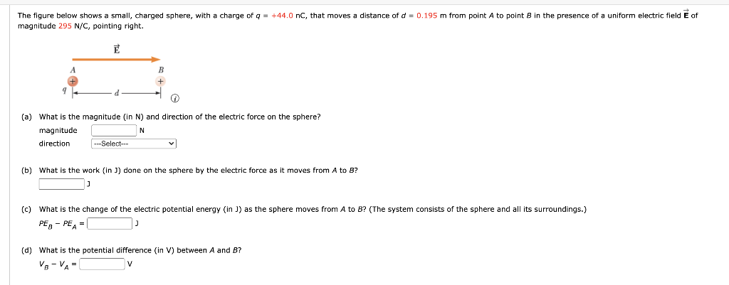 Solved The figure below shows a small, charged sphere, with | Chegg.com