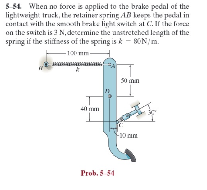 Solved 554. When no force is applied to the brake pedal of