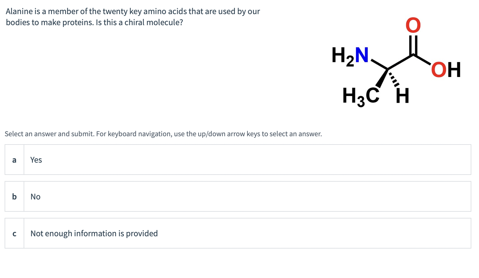 Solved Alanine is a member of the twenty key amino acids | Chegg.com