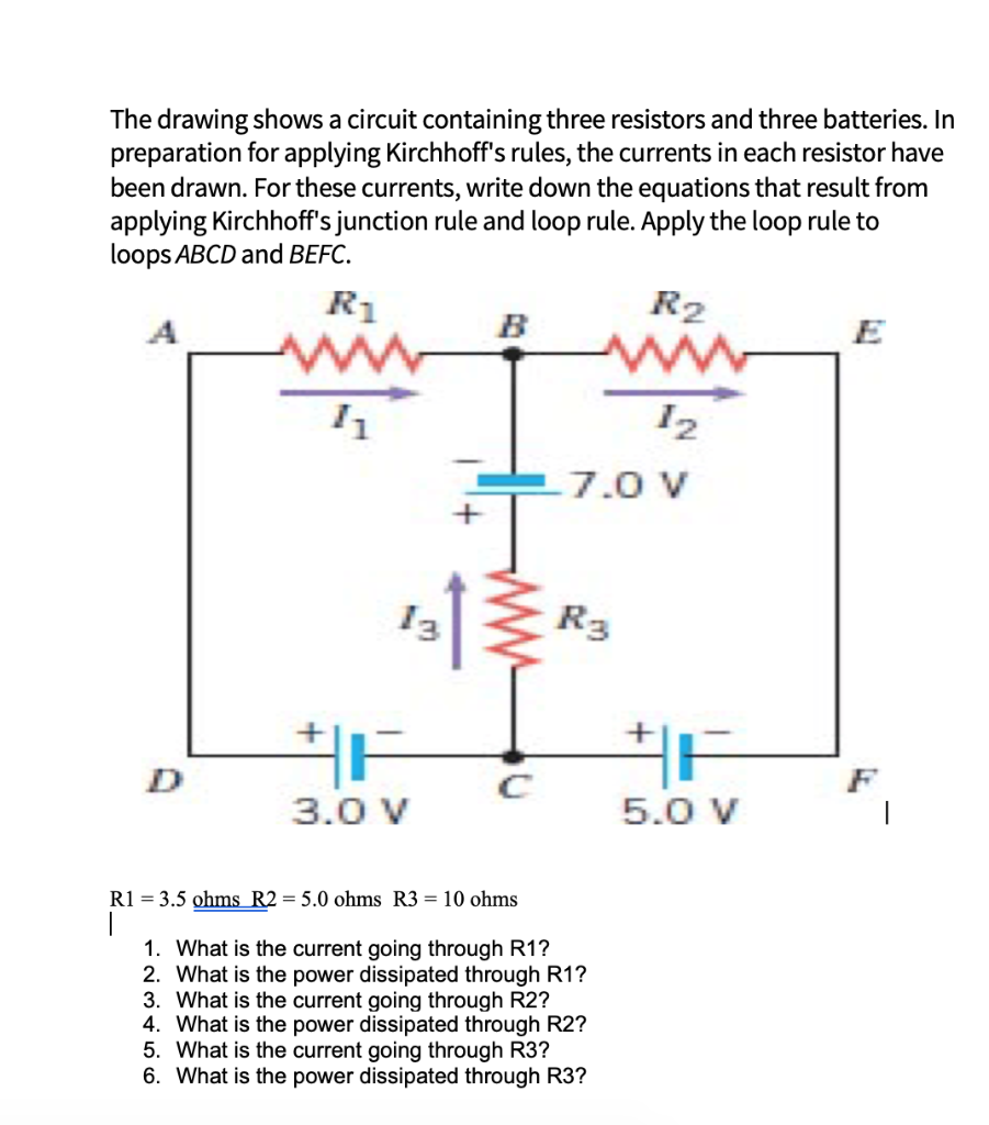 Solved The drawing shows a circuit containing three