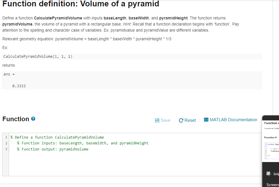 Solved Define a function CalculatePyramidVolume with inputs | Chegg.com