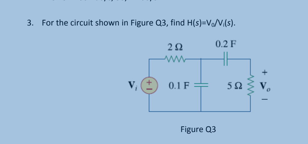 Solved For the circuit shown in ﻿Figure Q3, ﻿find | Chegg.com