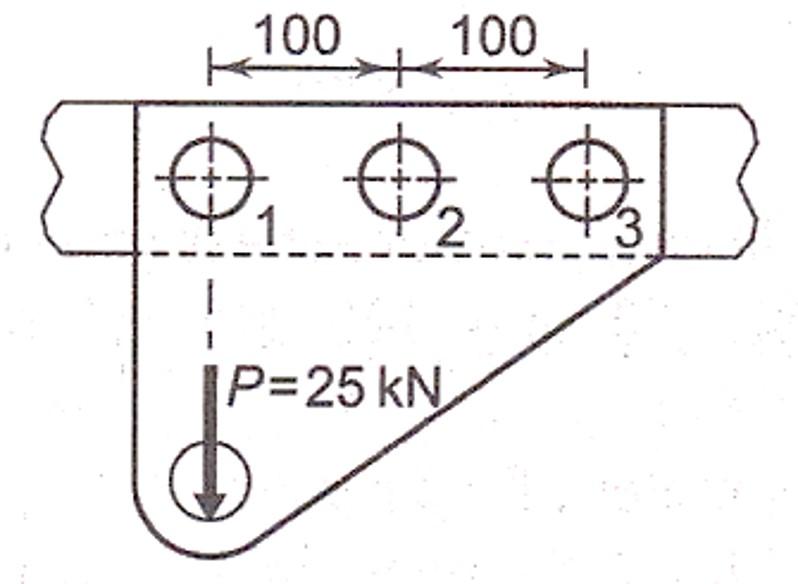 Solved A bracket is attached to a horizontal column by means | Chegg.com