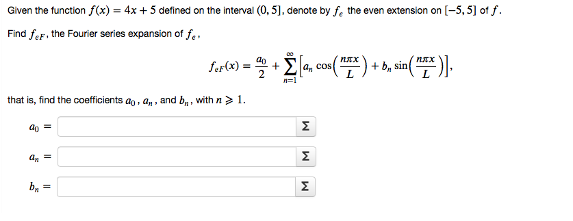 Solved Given the function f(x) = 4x + 5 defined on the | Chegg.com