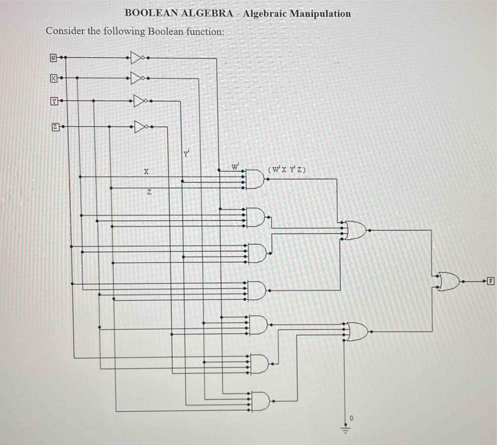 Solved BOOLEAN ALGEBRA - Algebraic Manipulation Consider the | Chegg.com