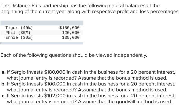 [Solved]: The Distance Plus Partnership Has The Following