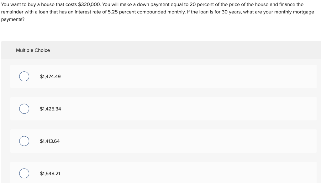 How much is on sale 20 percent down payment