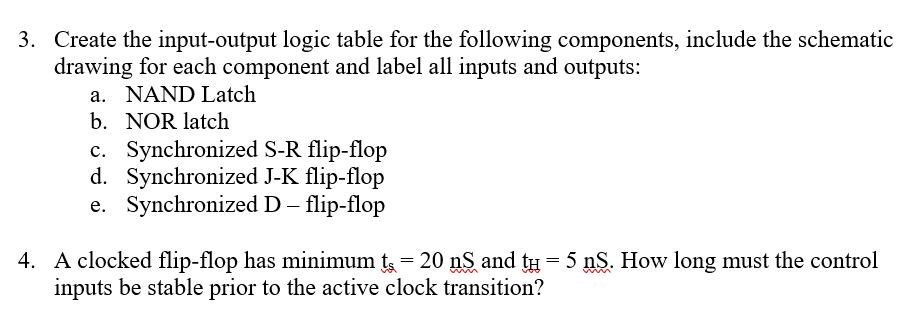 Solved 3. Create the input-output logic table for the | Chegg.com