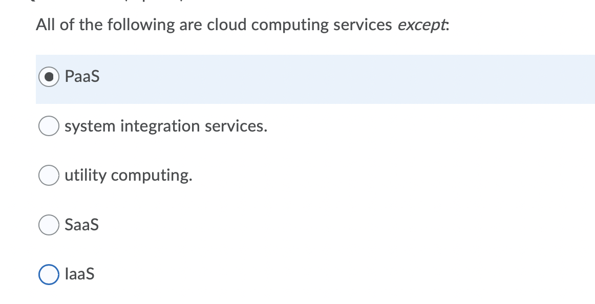 Solved All of the following are cloud computing services | Chegg.com